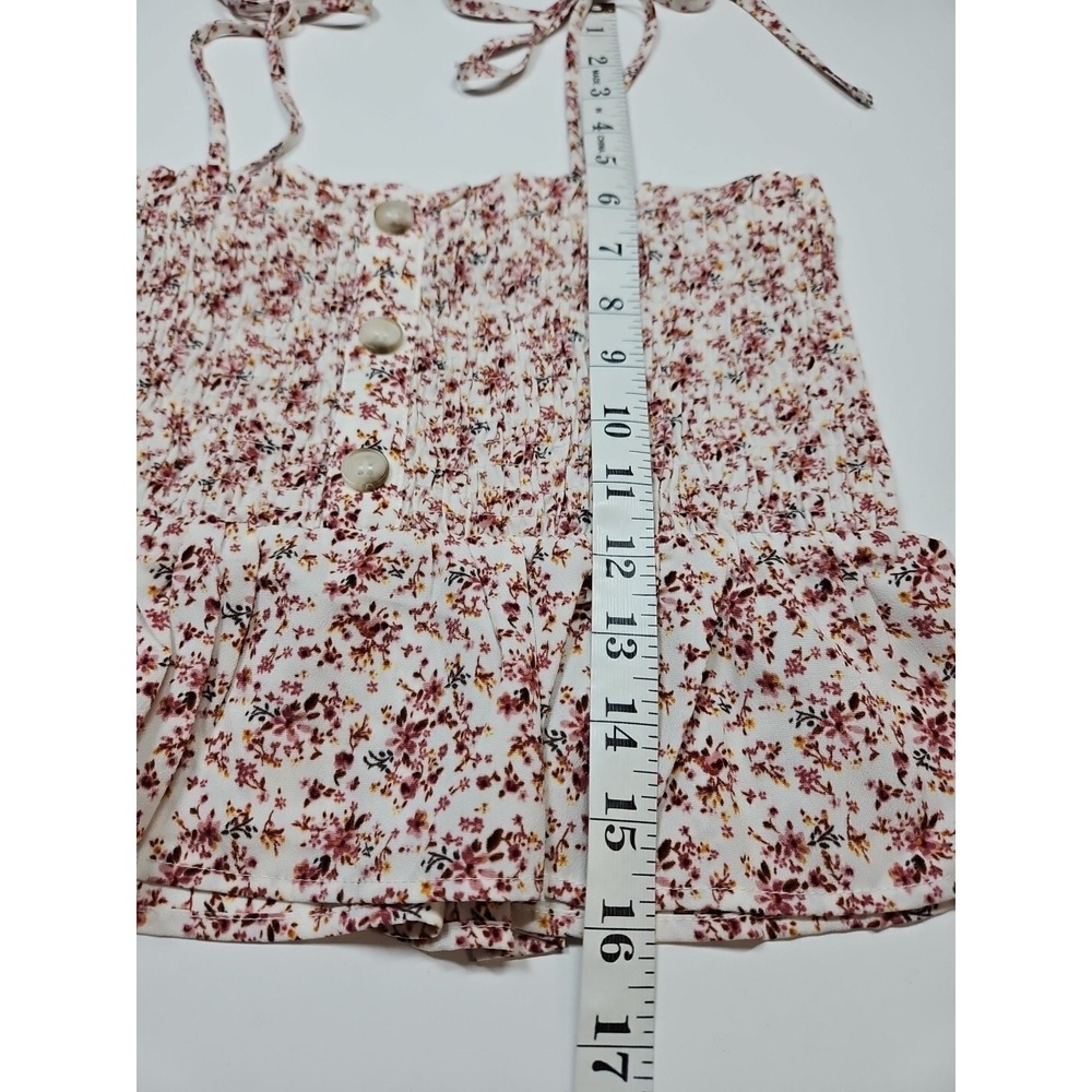 Paper Crane Women's Floral Smocked Spaghetti Strap Babydoll Tank Top Size Small‎ - Picture 6 of 6